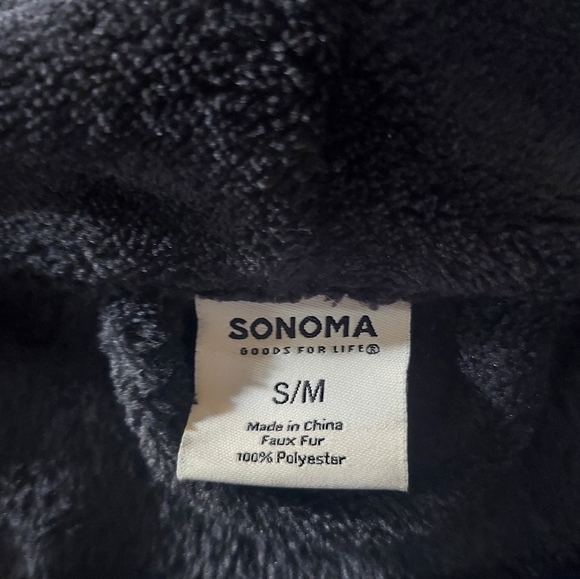 Men's NWOT robe with pockets and removable belt by Sonoma- Black, Size S/M - Picture 7 of 7